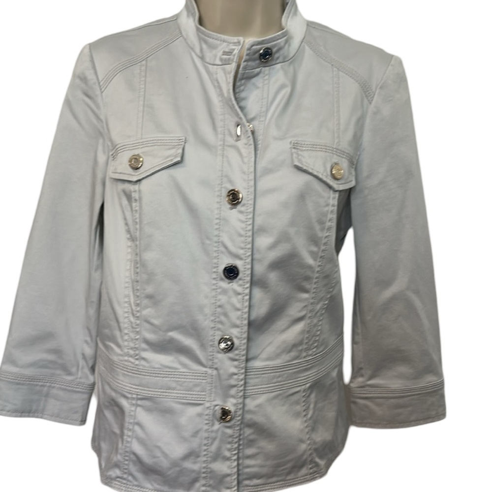 WHBM Light Grey Peplum Jacket